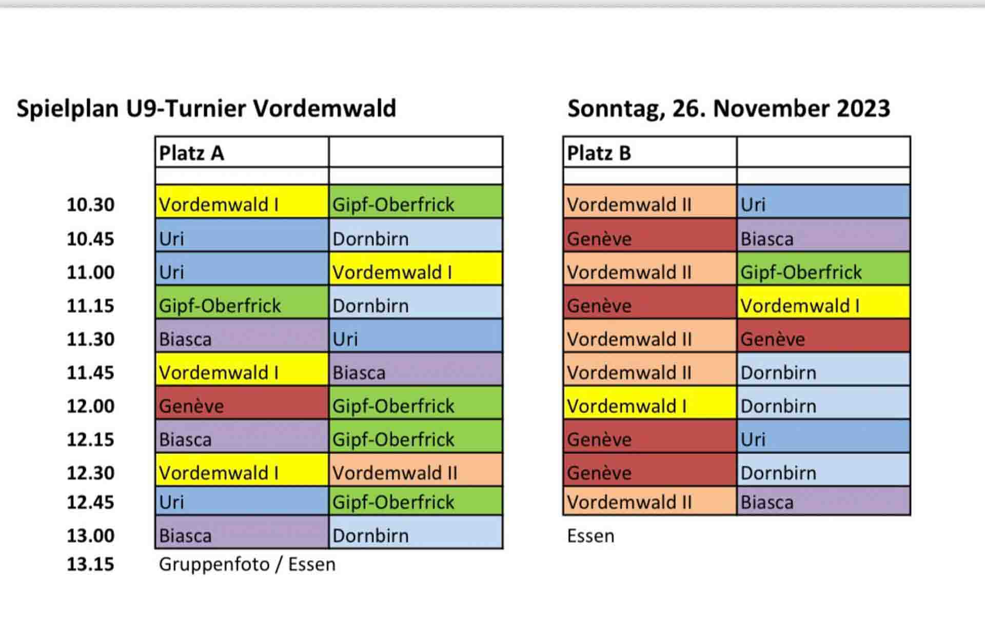 Spielplan