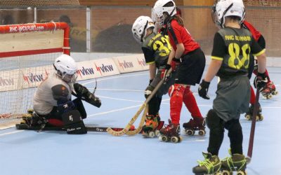 Dornbirns U11 beim Spieltag in der HockeyArena im Einsatz
