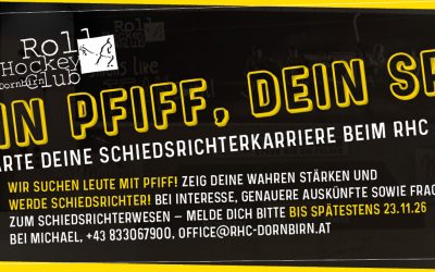 Mit Pfiff zum Erfolg – starte deine Schiedsrichterkarriere beim RHC Dornbirn!